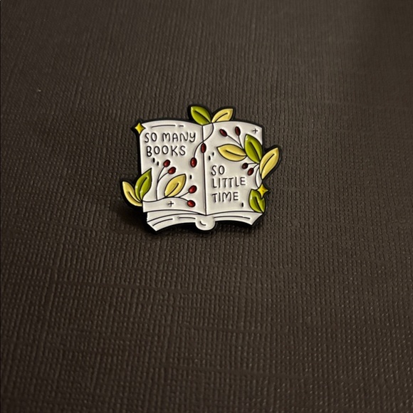 Jewelry - (3 for $20) Bookworm Pin • So Many Books So Little Time Dark Academia